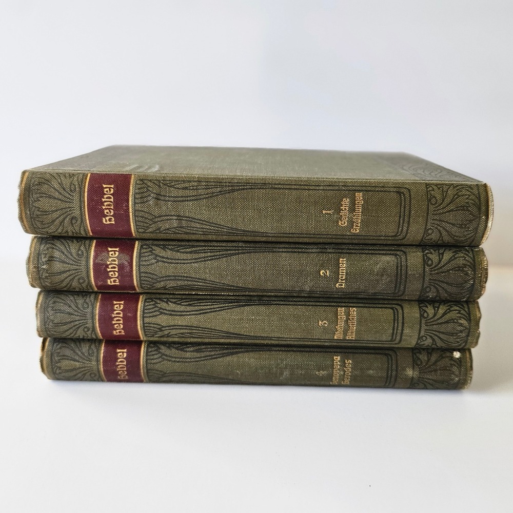 1800s Hebbels Works by Dr. Karl Zeib Volumes 1-4 Meyers Classic Bibliograph Book